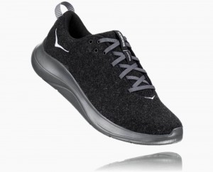 Black / Dark Grey Hoka Hupana Flow Wool Wide | 931078DHL