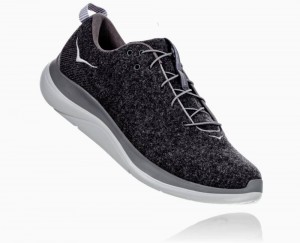 Dark Grey Hoka Hupana Flow Wool Wide | 062817NJM