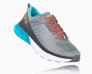 Grey / Blue Hoka Arahi 3 Wide | 067841HEB