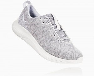 Lunar Rock/Blanc De Blanc Hoka Hupana Flow Wool Wide | 417835GLM