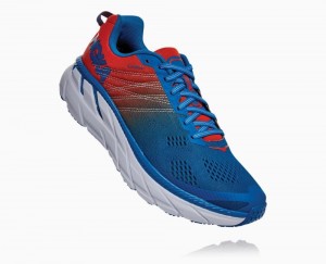 Red / Royal Blue Hoka Clifton 6 Wide | 529681PVT