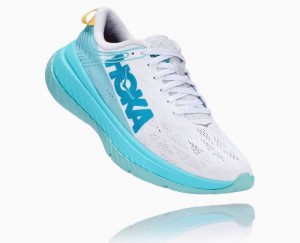 White / Blue Hoka Carbon X | 235791UDE