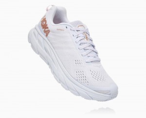 White / Rose Gold Hoka Clifton 6 Wide | 142963KGP