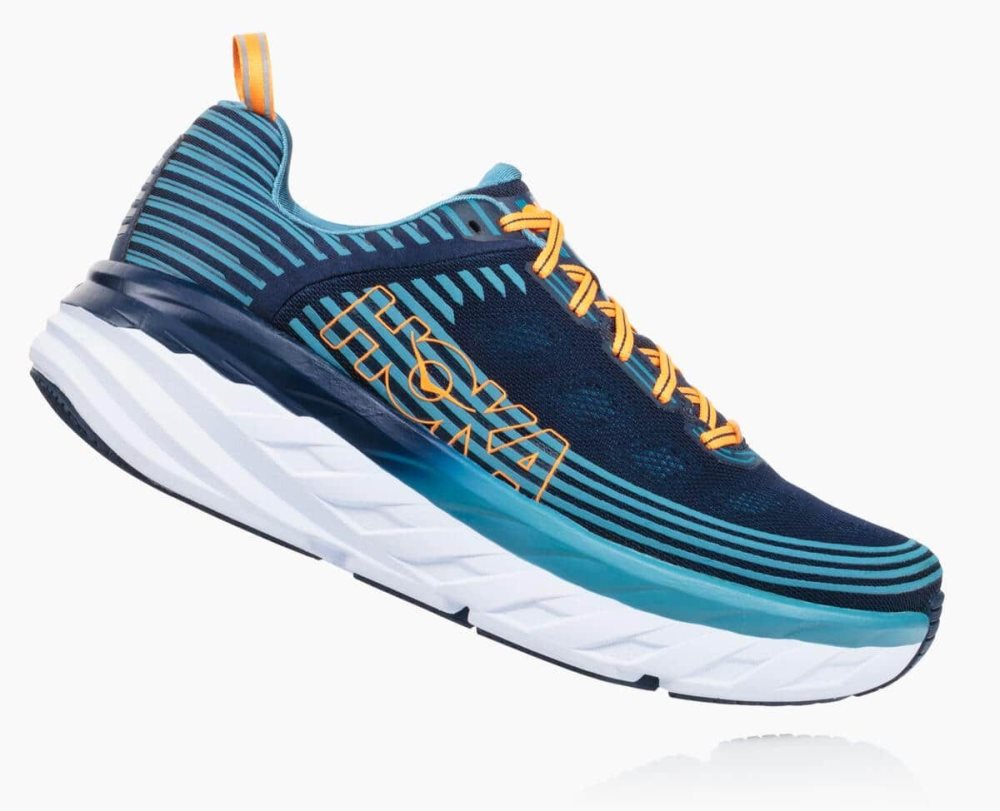 Black / Blue Hoka Bondi 6 Wide | 364129ZLC