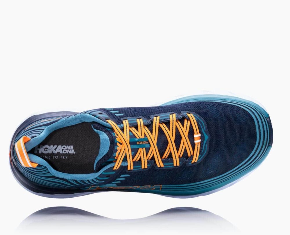 Black / Blue Hoka Bondi 6 Wide | 364129ZLC