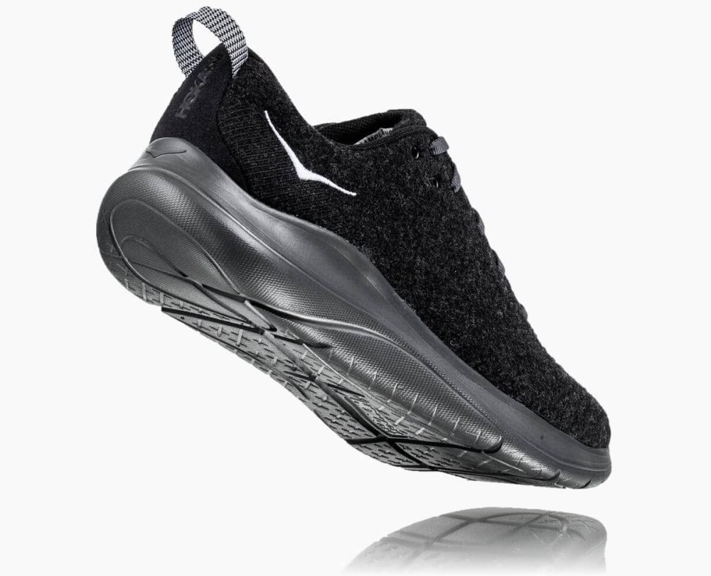 Black / Dark Grey Hoka Hupana Flow Wool Wide | 931078DHL