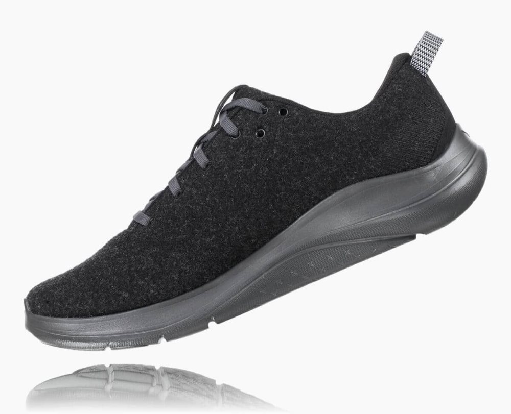 Black / Dark Grey Hoka Hupana Flow Wool Wide | 931078DHL