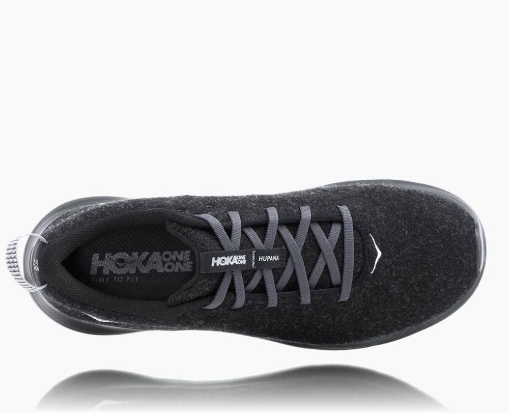 Black / Dark Grey Hoka Hupana Flow Wool Wide | 931078DHL