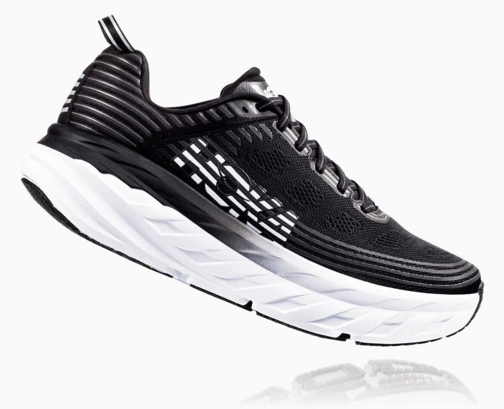 Black / White Hoka Bondi 6 Wide | 275103QHB