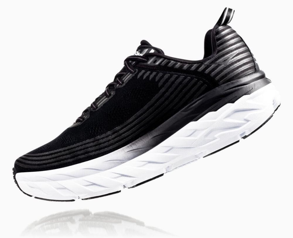 Black / White Hoka Bondi 6 Wide | 275103QHB