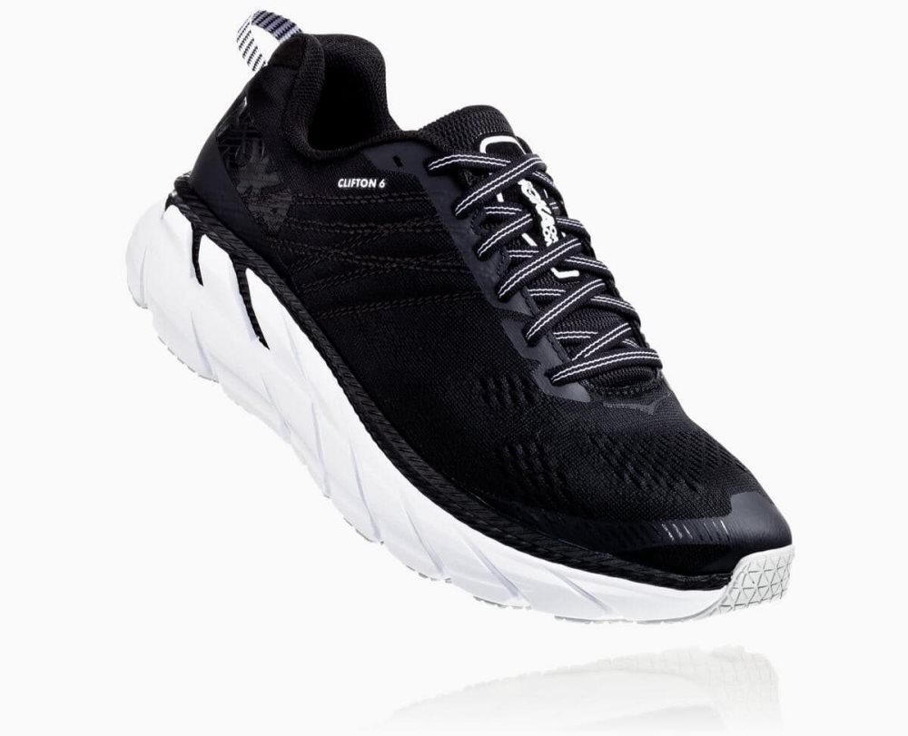 Black / White Hoka Clifton 6 Wide | 861092NBK