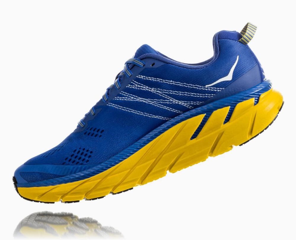 Blue / Lemon Hoka Clifton 6 Wide | 546198TPI