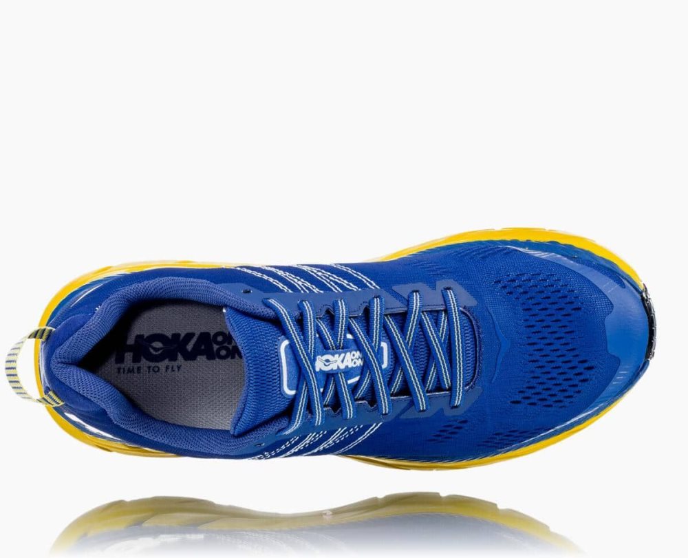 Blue / Lemon Hoka Clifton 6 Wide | 546198TPI