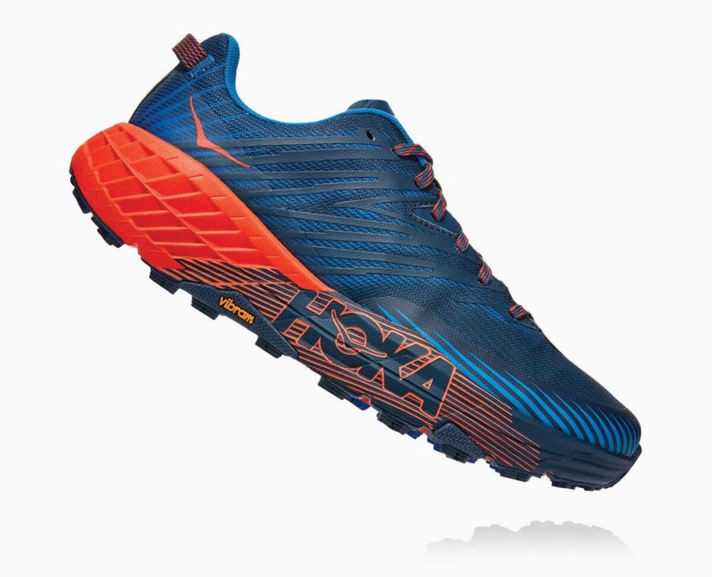 Blue / Red Hoka Speedgoat 4 Wide | 480213NAT