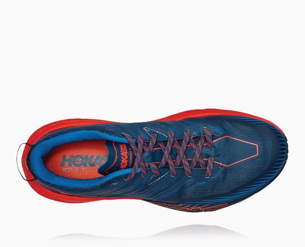 Blue / Red Hoka Speedgoat 4 Wide | 480213NAT