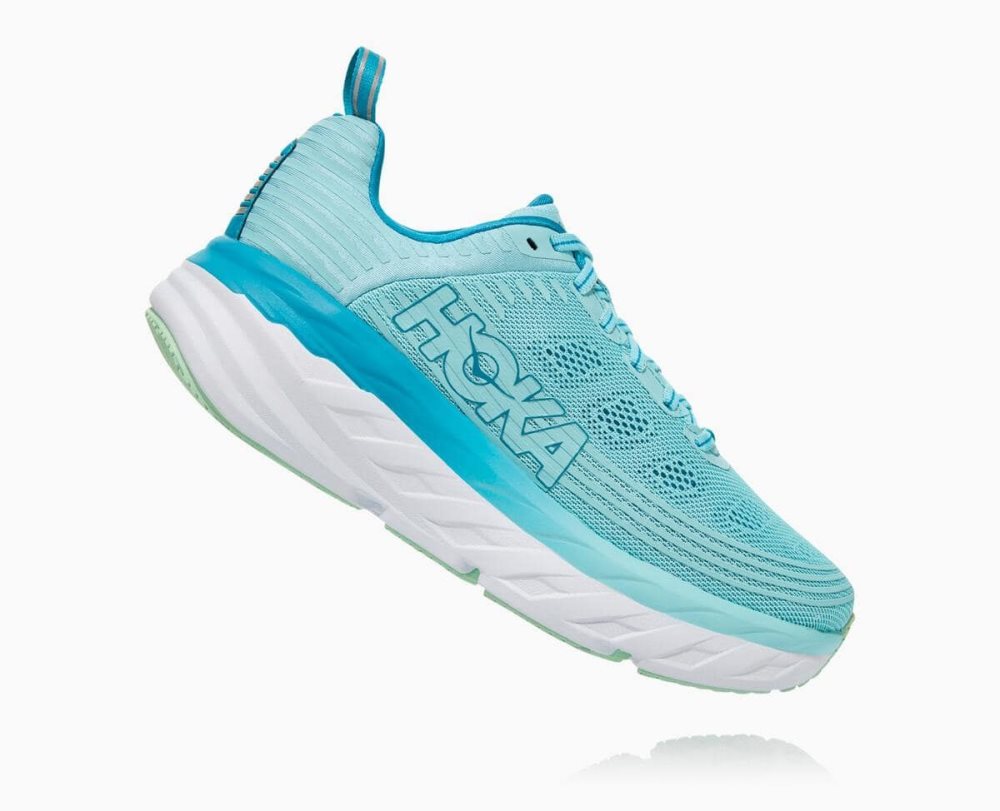 Brown / Blue Hoka Bondi 6 Wide | 189236QUN