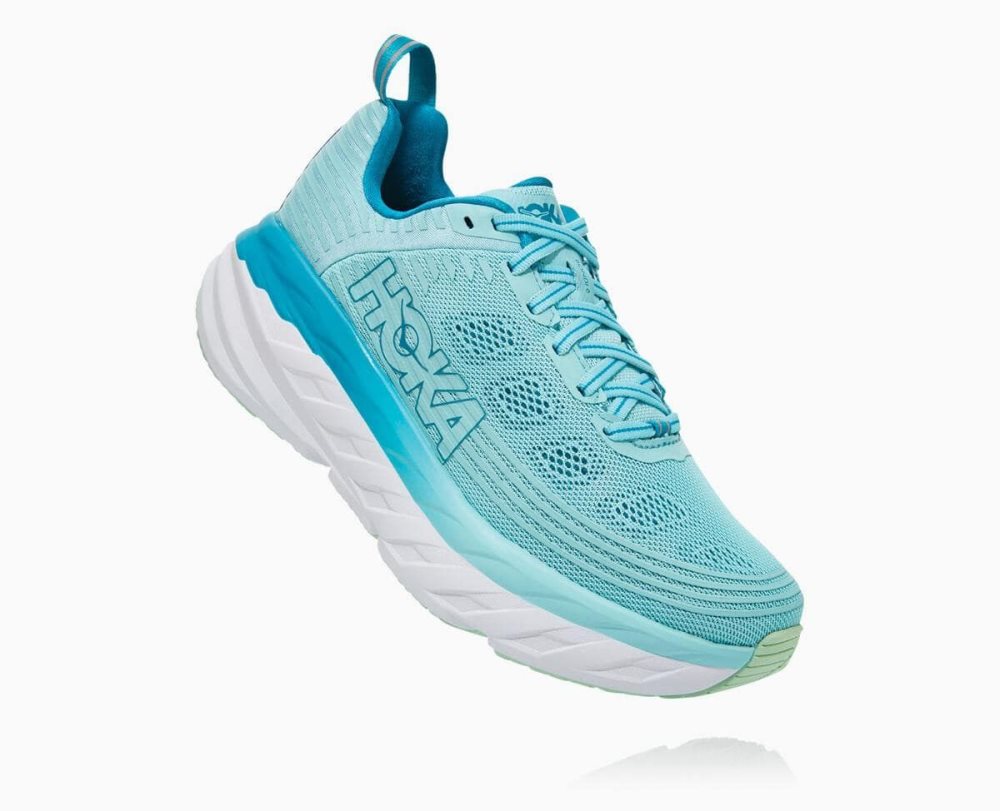 Brown / Blue Hoka Bondi 6 Wide | 189236QUN