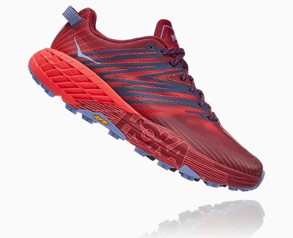 Dark Brown / Red Hoka Speedgoat 4 Wide | 093516GWO