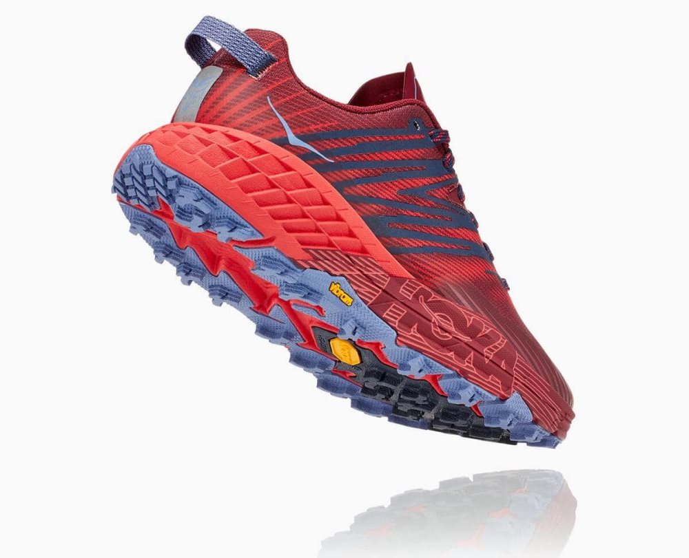 Dark Brown / Red Hoka Speedgoat 4 Wide | 093516GWO