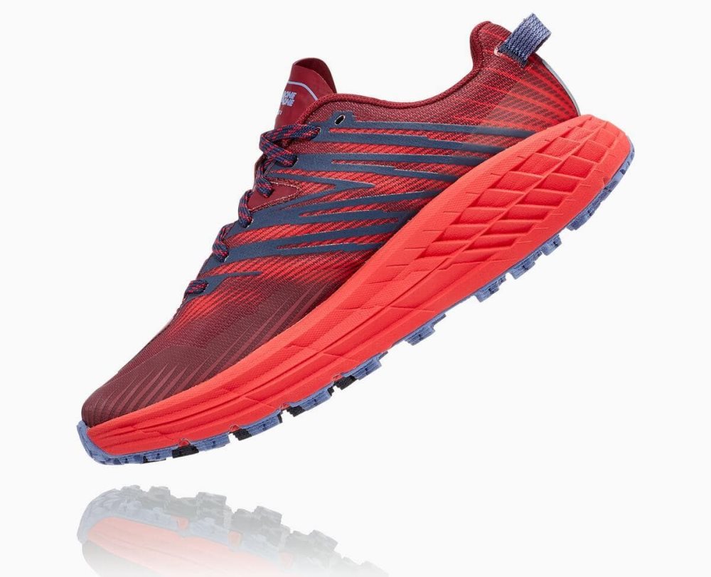 Dark Brown / Red Hoka Speedgoat 4 Wide | 093516GWO