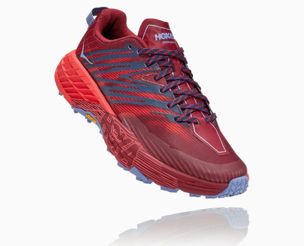 Dark Brown / Red Hoka Speedgoat 4 Wide | 093516GWO