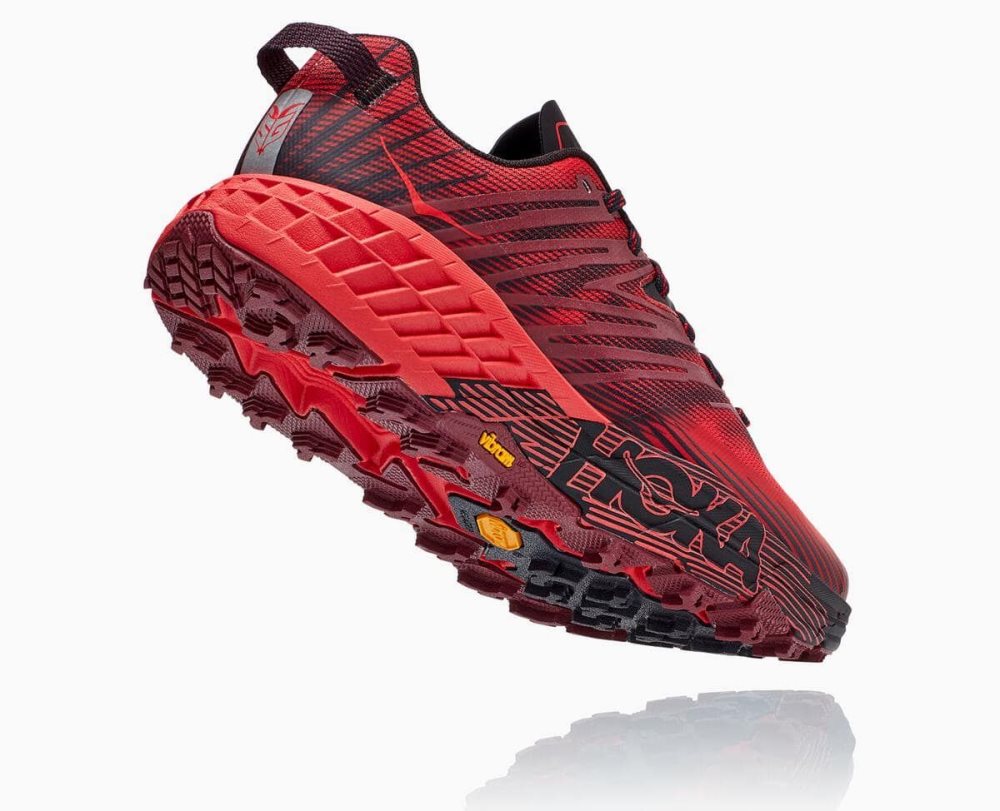 Dark Brown / Red Hoka Speedgoat 4 Wide | 286305OLI