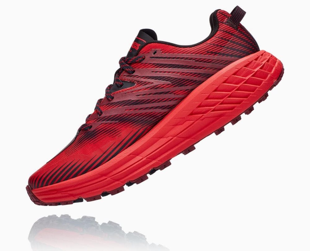 Dark Brown / Red Hoka Speedgoat 4 Wide | 286305OLI