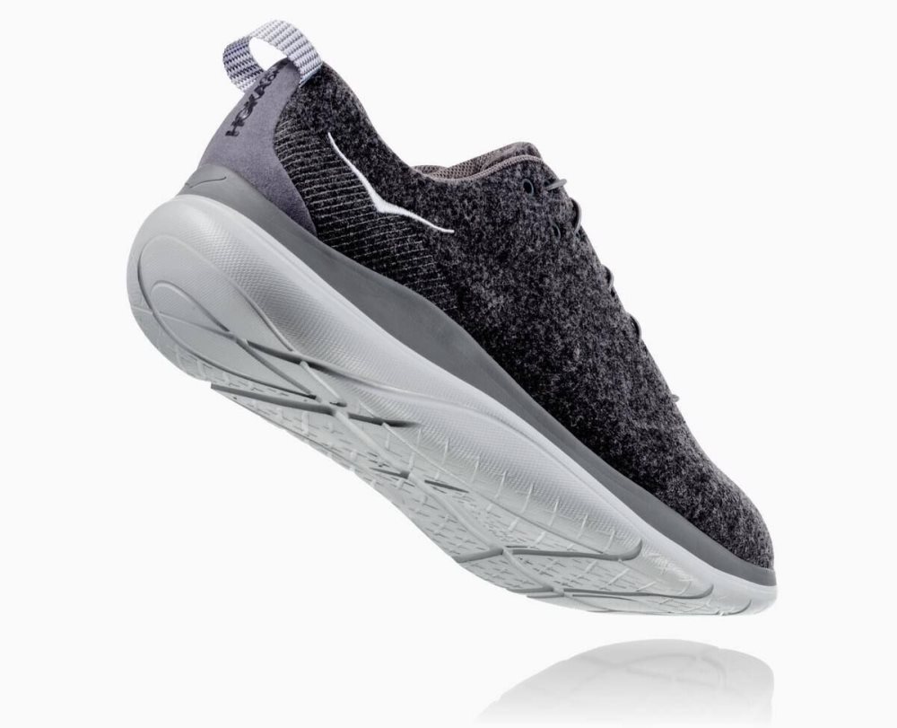 Dark Grey Hoka Hupana Flow Wool Wide | 062817NJM