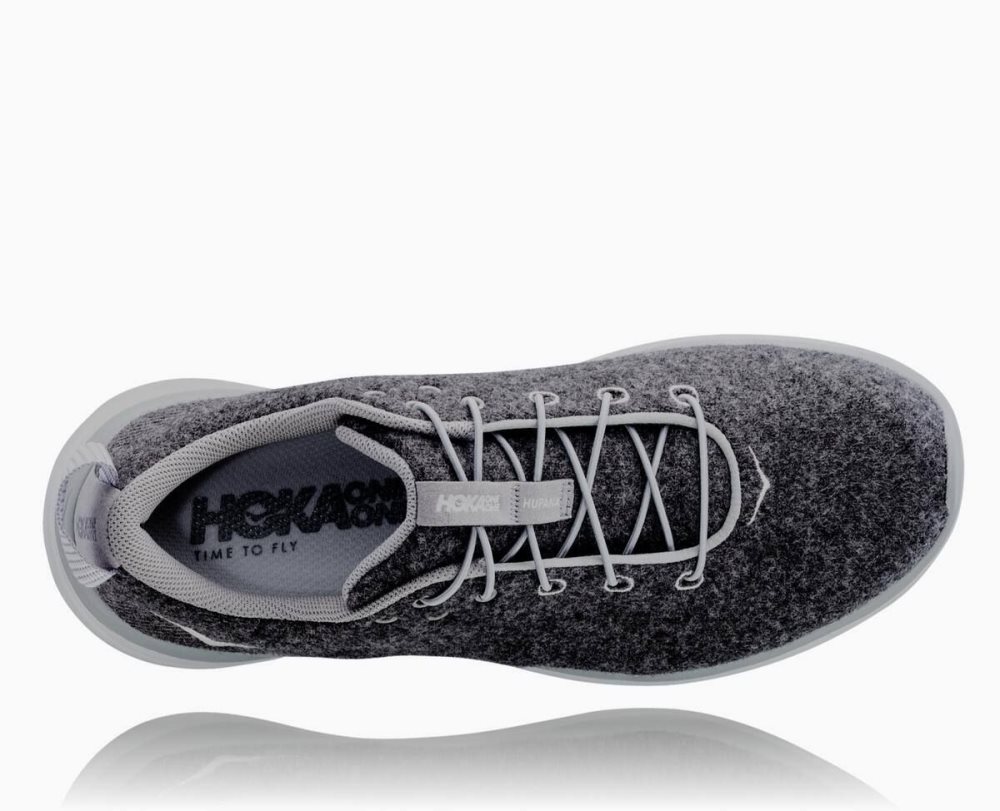 Dark Grey Hoka Hupana Flow Wool Wide | 062817NJM