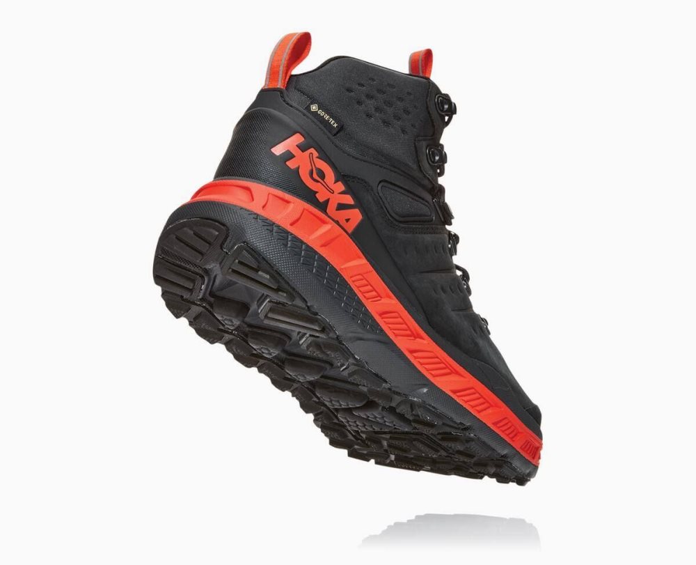 Dark Grey / Red Hoka Stinson Mid GORE | 651489QBT