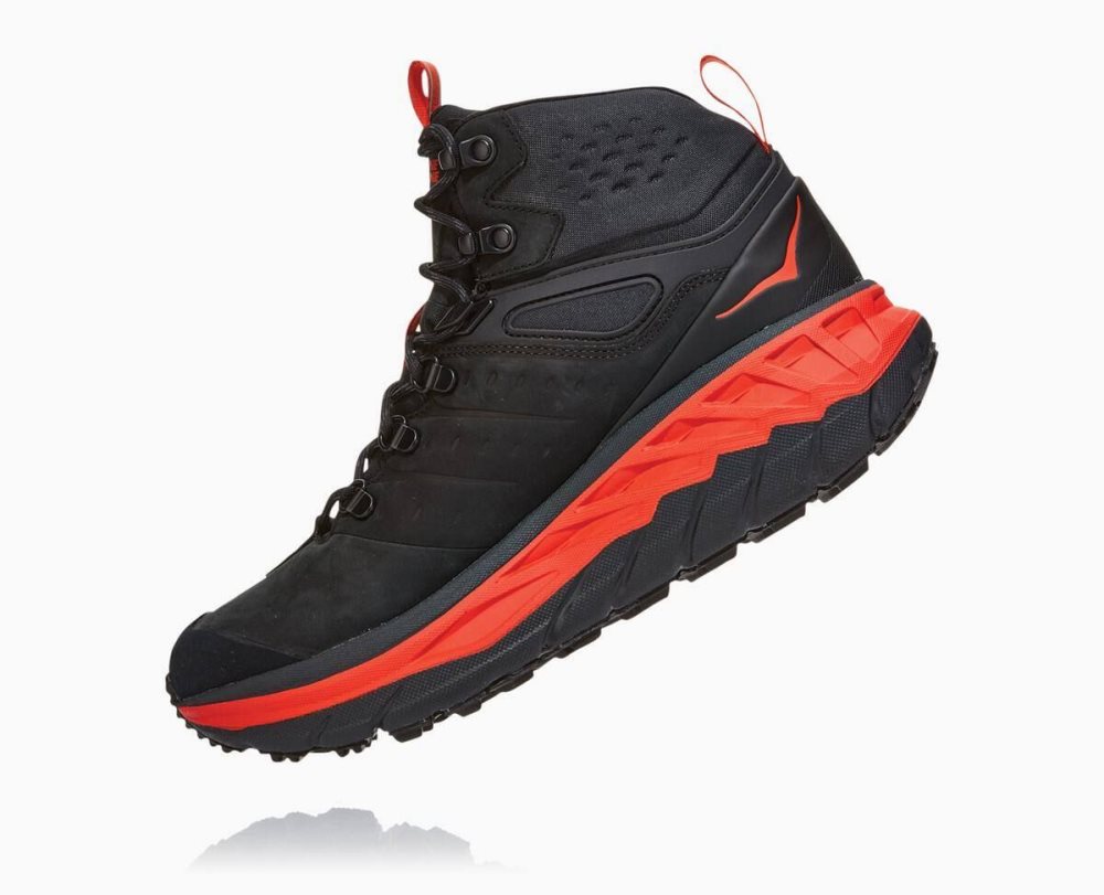 Dark Grey / Red Hoka Stinson Mid GORE | 651489QBT