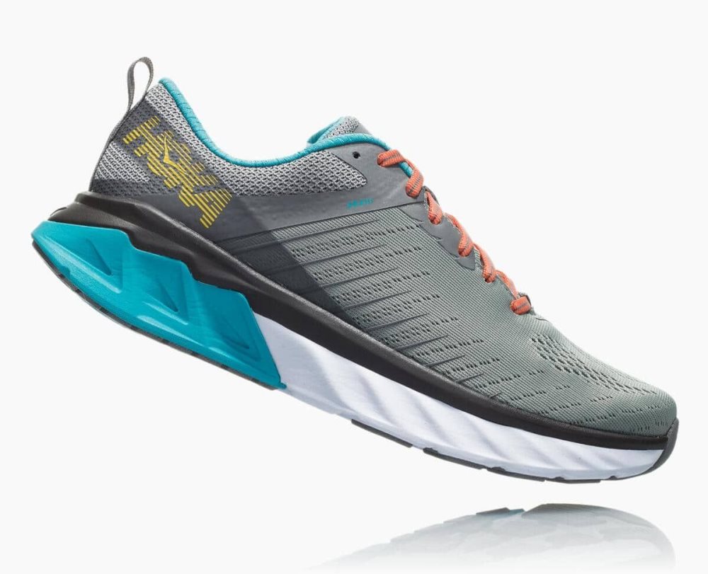 Grey / Blue Hoka Arahi 3 Wide | 067841HEB