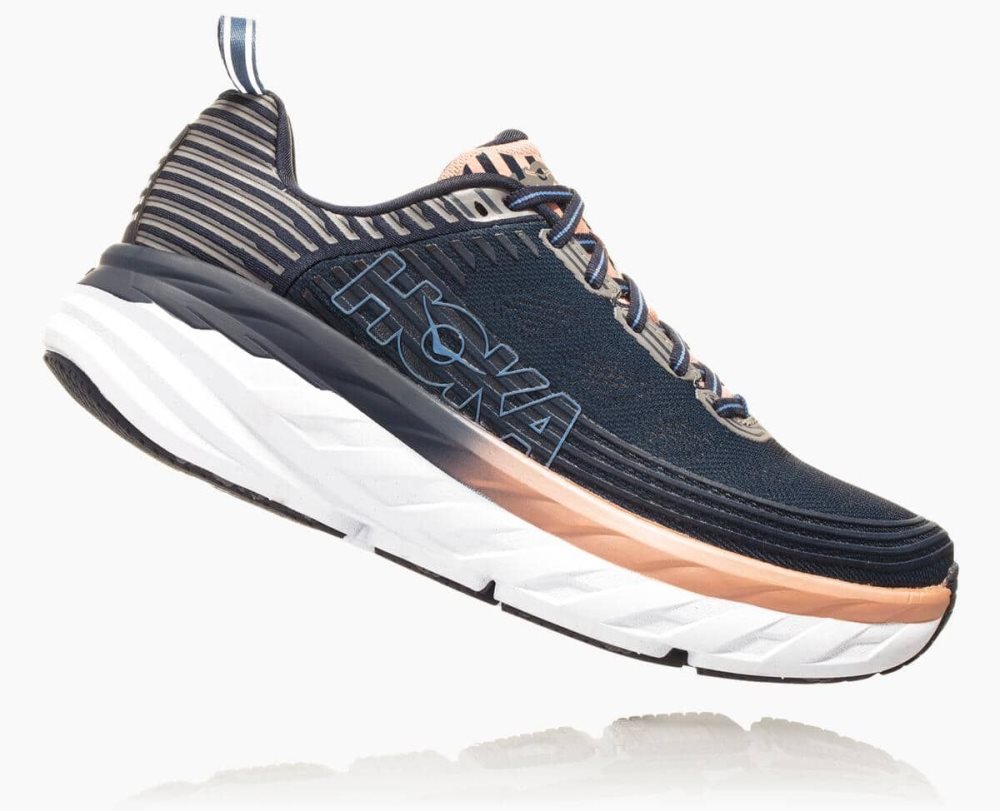 Indigo / Pink Hoka Bondi 6 Wide | 064915ZYH