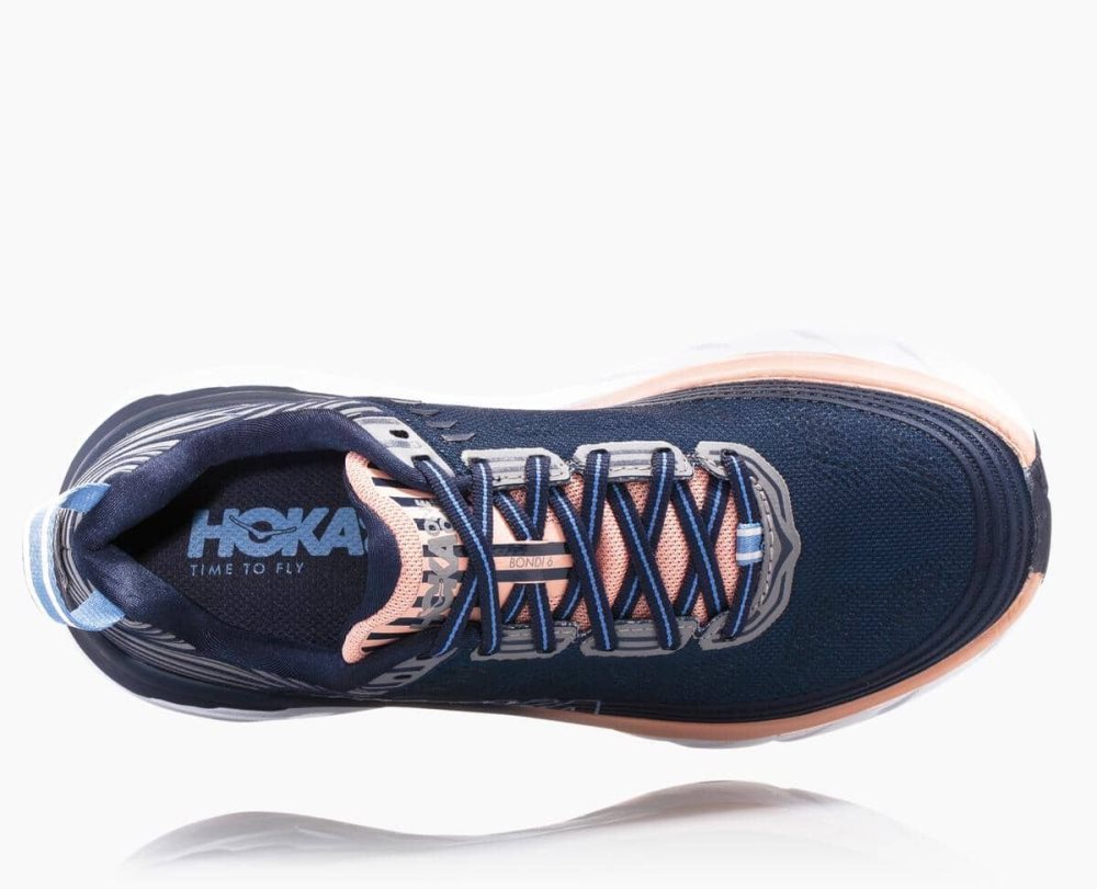 Indigo / Pink Hoka Bondi 6 Wide | 064915ZYH