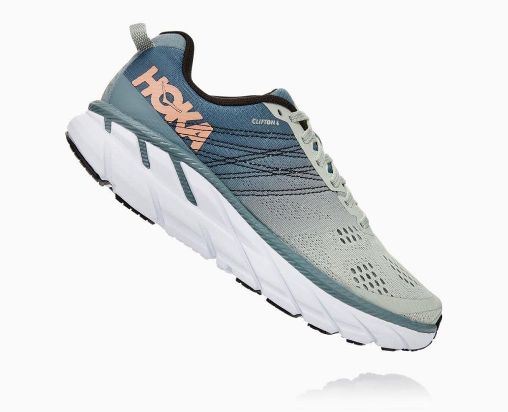 Lead/Sea Foam Hoka Clifton 6 Wide | 217405DRS