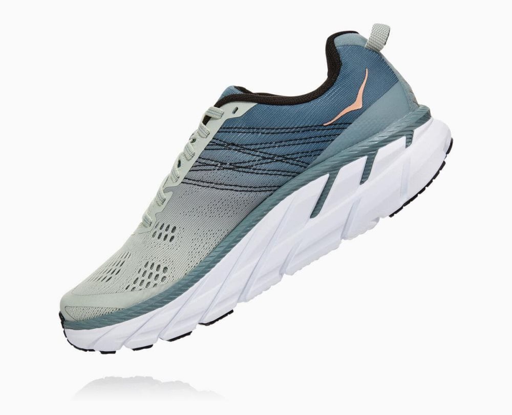 Lead/Sea Foam Hoka Clifton 6 Wide | 217405DRS