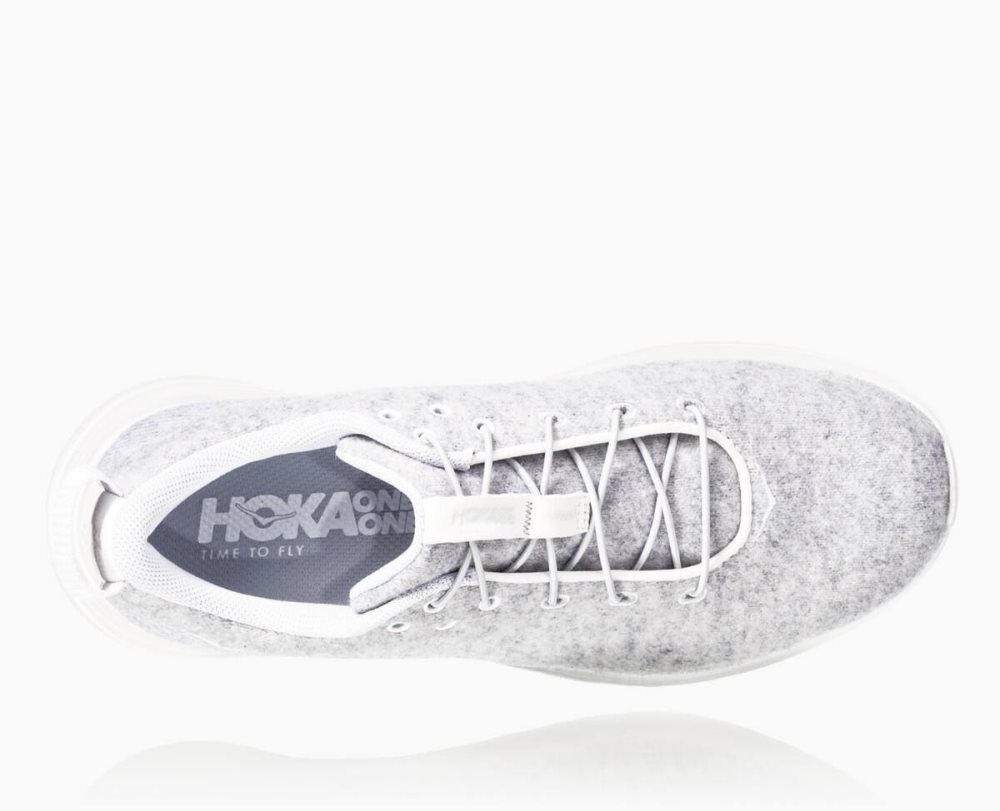 Lunar Rock/Blanc De Blanc Hoka Hupana Flow Wool | 145639FZB