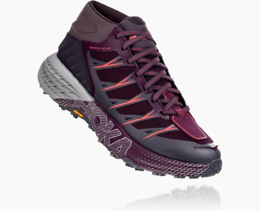 Obsidian / Purple Hoka Speedgoat Mid Waterproof | 617340WQK