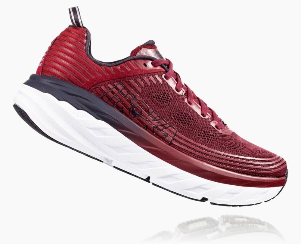 Red / Obsidian Hoka Bondi 6 Wide | 248536RAU