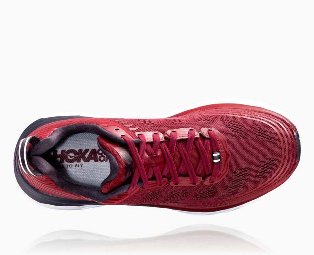 Red / Obsidian Hoka Bondi 6 Wide | 248536RAU