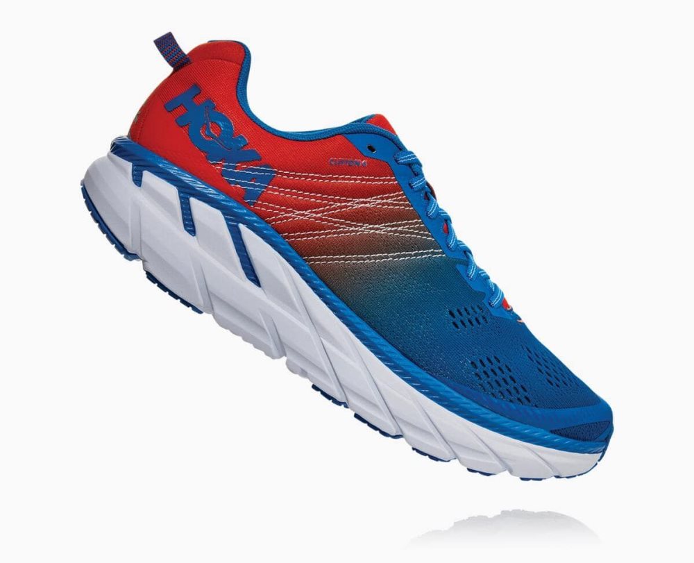 Red / Royal Blue Hoka Clifton 6 Wide | 529681PVT