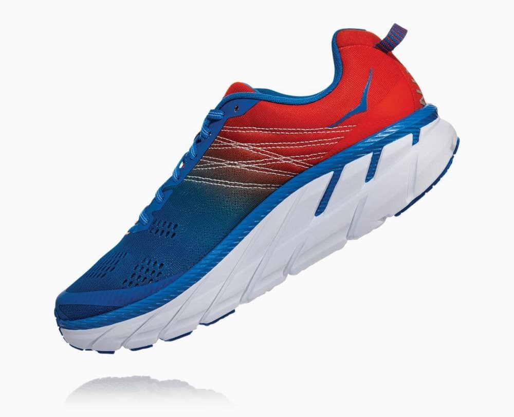 Red / Royal Blue Hoka Clifton 6 Wide | 529681PVT