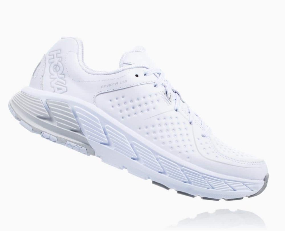 White Hoka Gaviota Leather Wide | 839540TSM