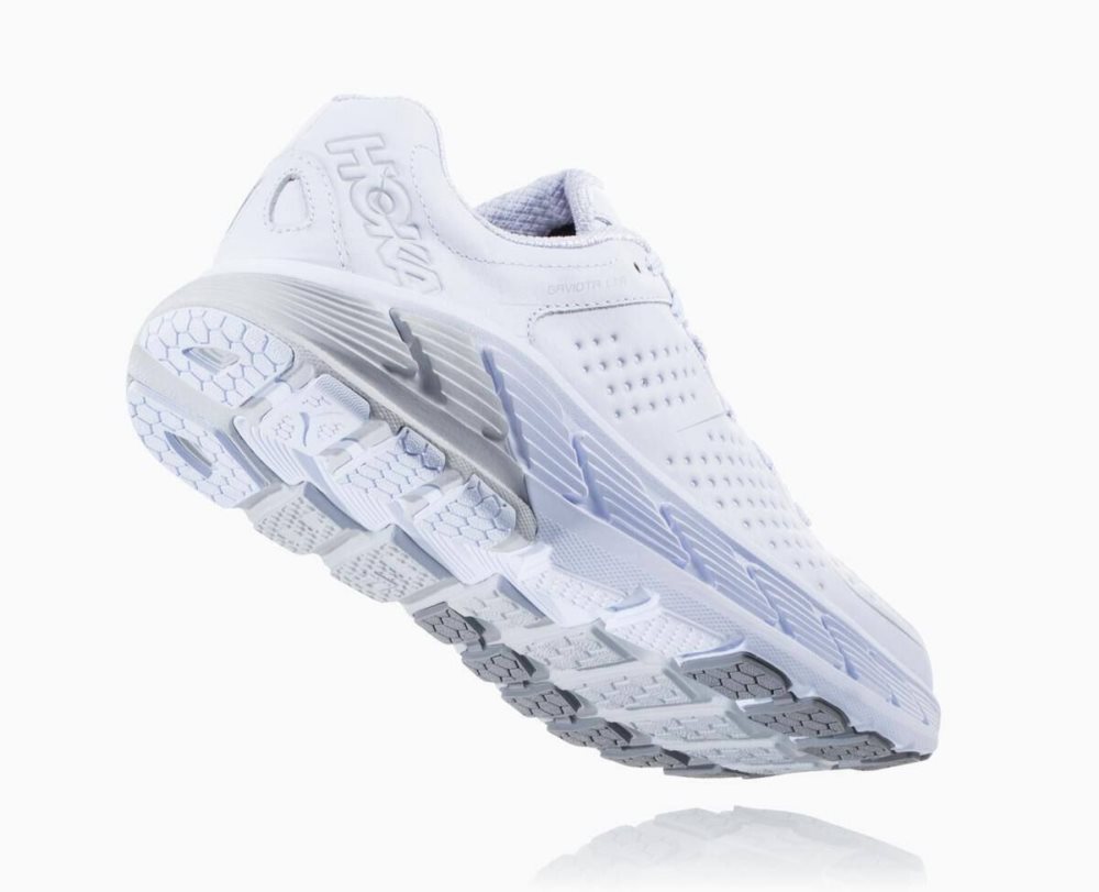 White Hoka Gaviota Leather Wide | 839540TSM