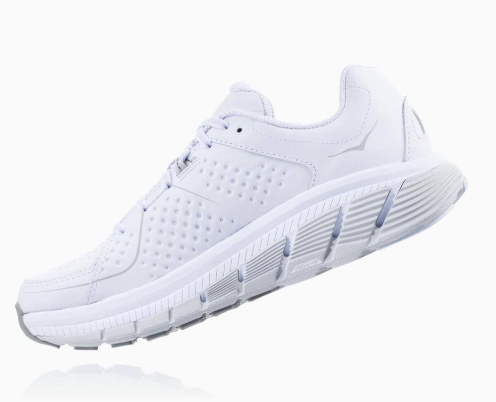 White Hoka Gaviota Leather | 162504GSB