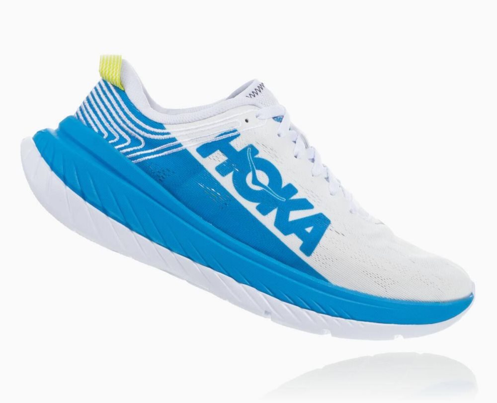 White / Blue Hoka Carbon X | 396482LYZ