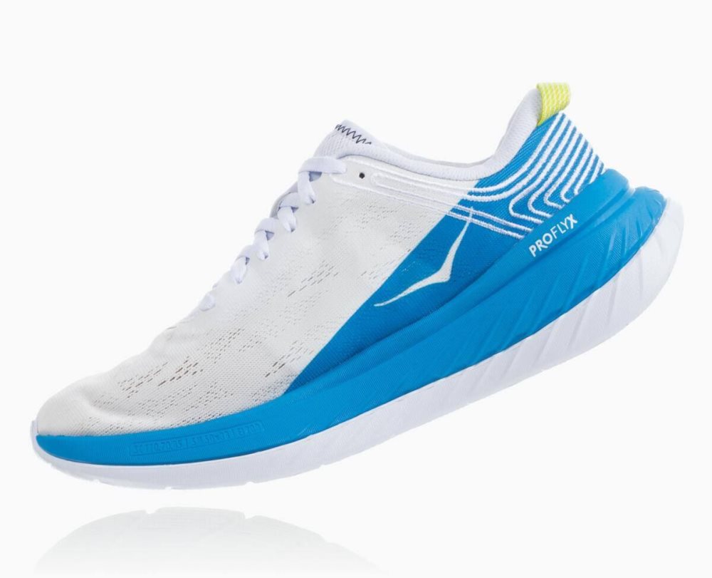 White / Blue Hoka Carbon X | 396482LYZ