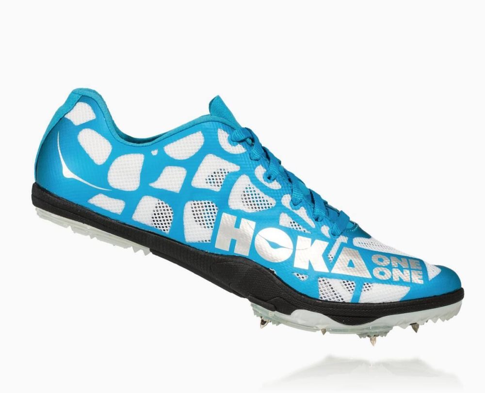 White / Blue Hoka Rocket LD | 485312PVC