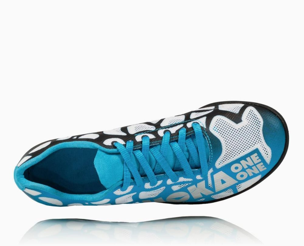 White / Blue Hoka Rocket LD | 485312PVC