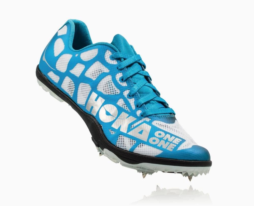 White / Blue Hoka Rocket LD | 485312PVC